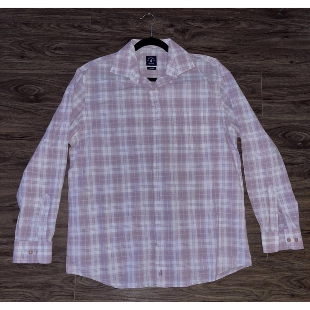 Johnnie-O Shirt Mens L Pink Plaid Top Shelf Long Sleeve Button Up